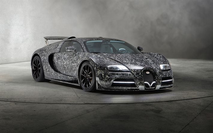 the bugatti veyron is covered in black and white speckles