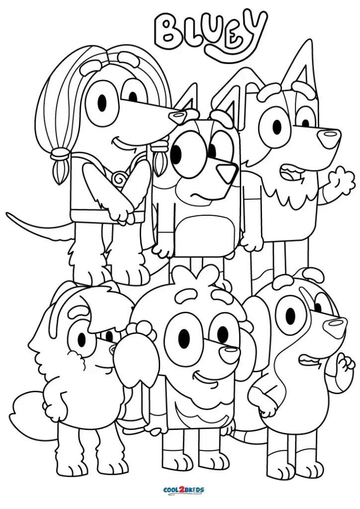 Free Printable Bluey Coloring Pages For Kids | Kids colouring ...