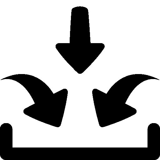 a black and white image of an arrow pointing to the opposite direction, with two arrows pointing