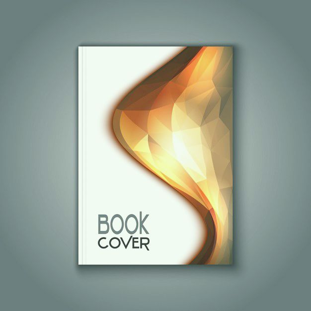 a book cover with an abstract design on the front and back covers, in shades of orange