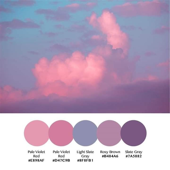 the sky is filled with pink clouds and blue, purple, and white hues