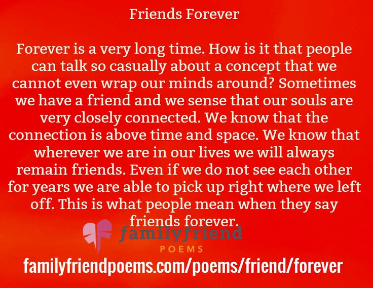 a red background with the words friends forever