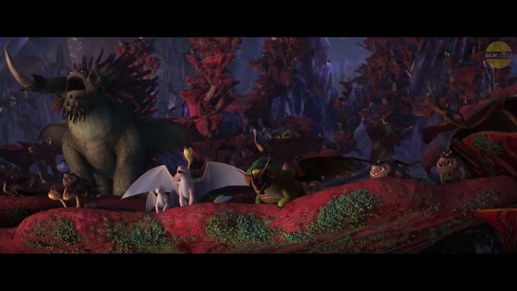 an animated scene from the movie how to train your dragon