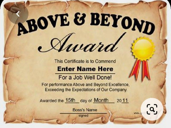 an award certificate is shown for someone who has been awarded the best employee in business