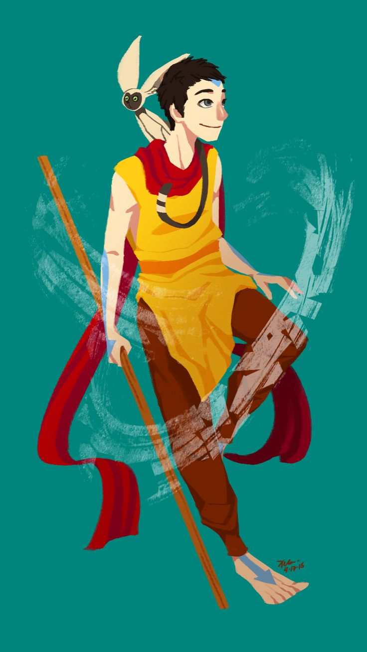 a man in yellow and red is holding a stick with an arrow on his head