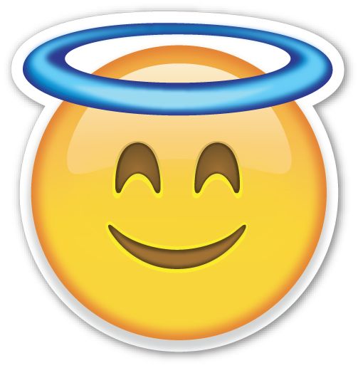 a smiley face with an angel halo around it's head