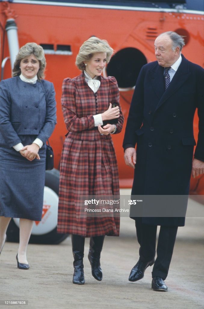 Princess Diana in a Stunning Red Tartan Suit