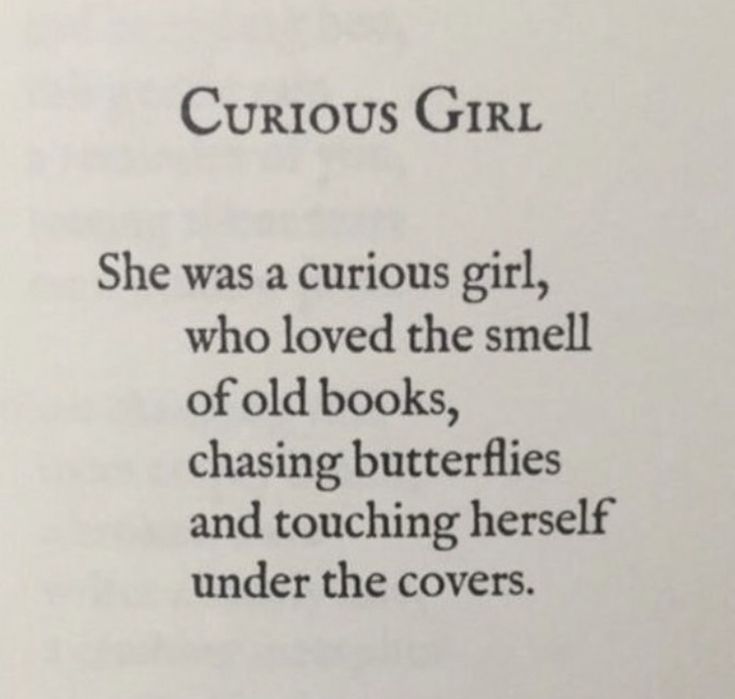 an open book with the words curious girl written in black and white ink on it