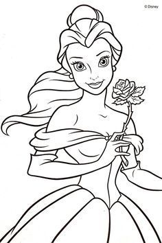 coloring book page | Princess coloring pages, Belle coloring pages ...