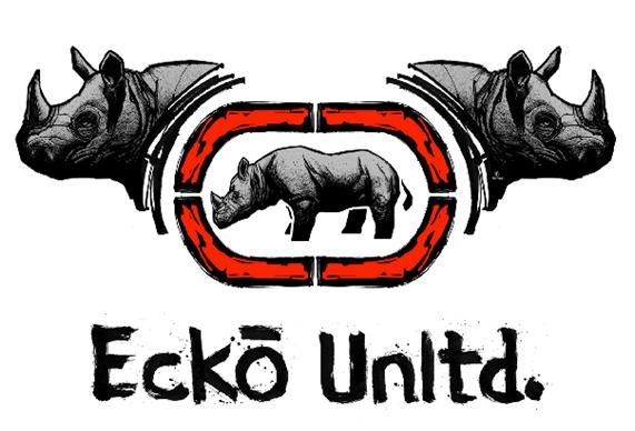 the logo for ecko united with rhinos in the center and on the bottom