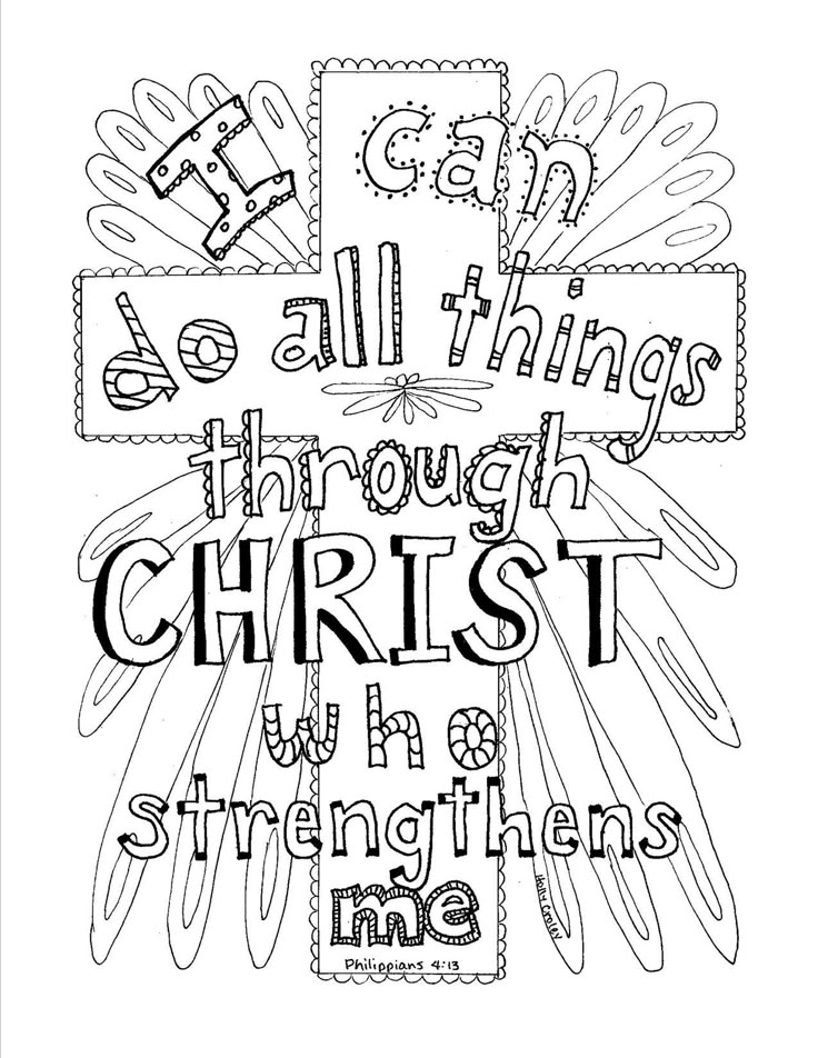 a coloring page with the words i can do all things through christ