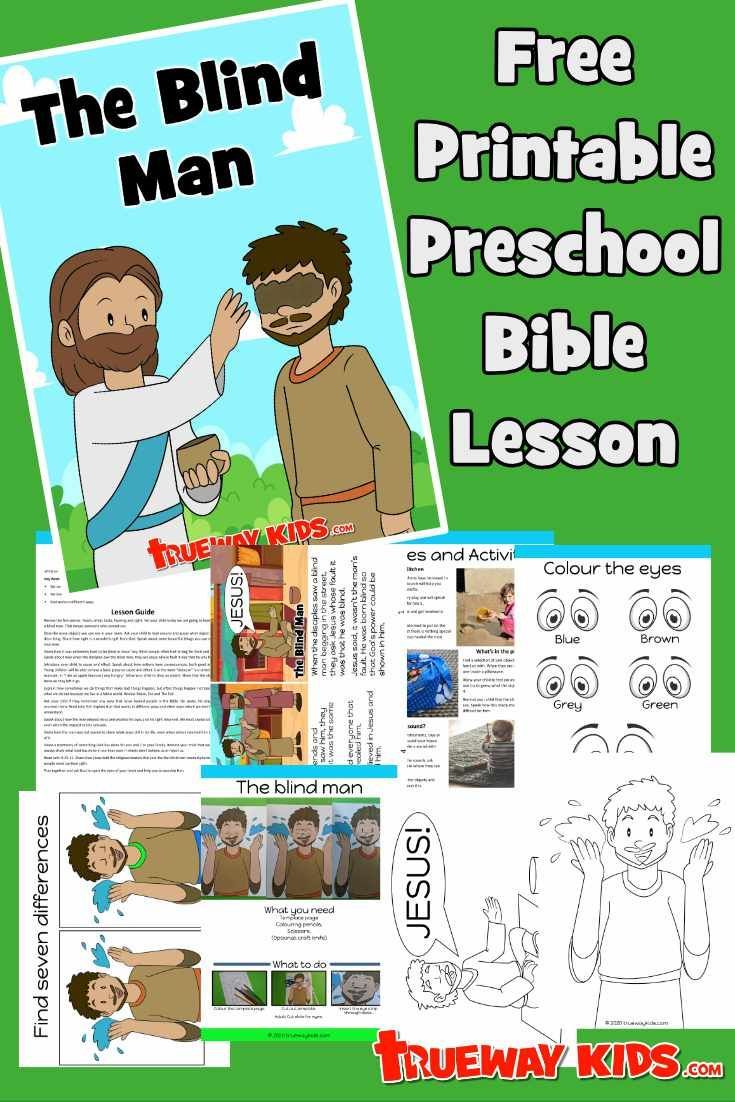 Jesus heals the Blind Man | Preschool bible lessons, Bible stories for ...