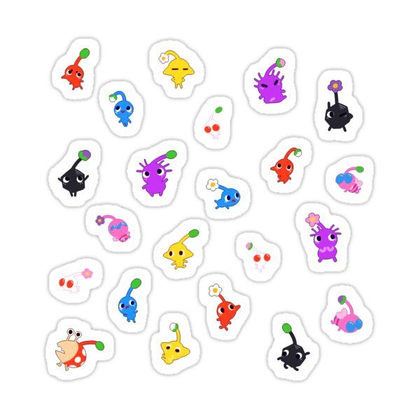 an assortment of different colored stickers on a white background