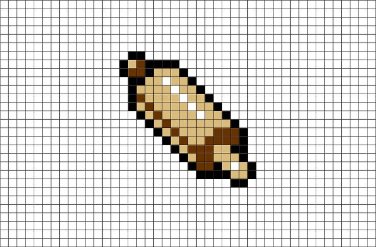 a cross stitch pattern with a brown and black object