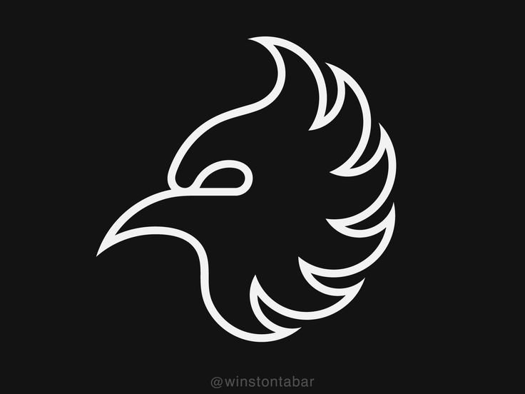 a white eagle logo on a black background