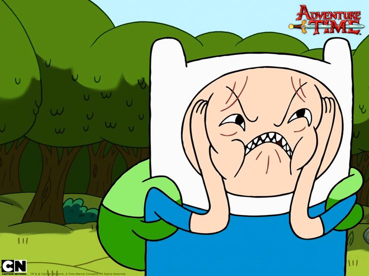 an animated cartoon character is holding his head in front of the camera and looking angry