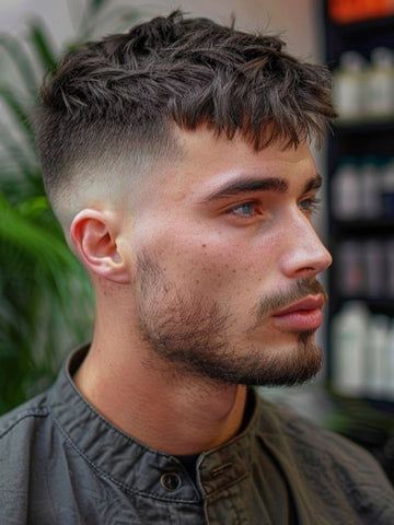 Men’s Low Maintenance Haircut, Mens Haircut 30 Year Old, Textured Fringe Men Low Taper Fade, Low Tapper With Messy Fringe, Crop Fringe Men, Straight Hair Mens Haircuts, France Crop Haircut, Men Professional Haircut, Men Haircuts For Straight Hair