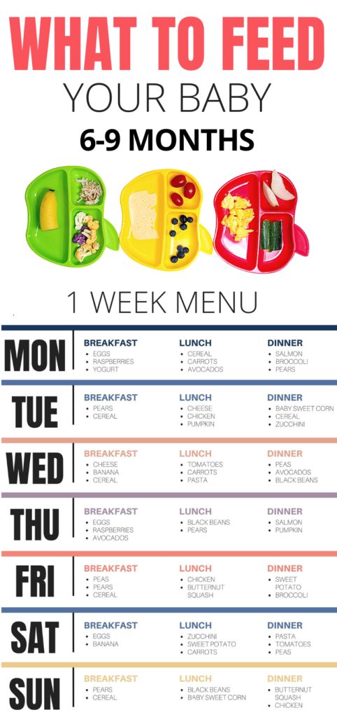 6-9 Months Baby Feeding Schedule and Menu