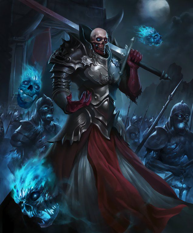 Card: Fiendish Wraithknight Skeleton Knight Art, Skeleton Paladin, Undead Character Design, Undead Character, Undead Knight, Skeleton Knight, Undead Warrior, Character Design Anime, Dark Wizard