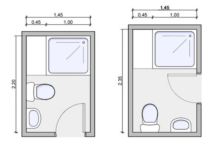 a drawing of a bathroom with toilet and bidet in the same size as measurements