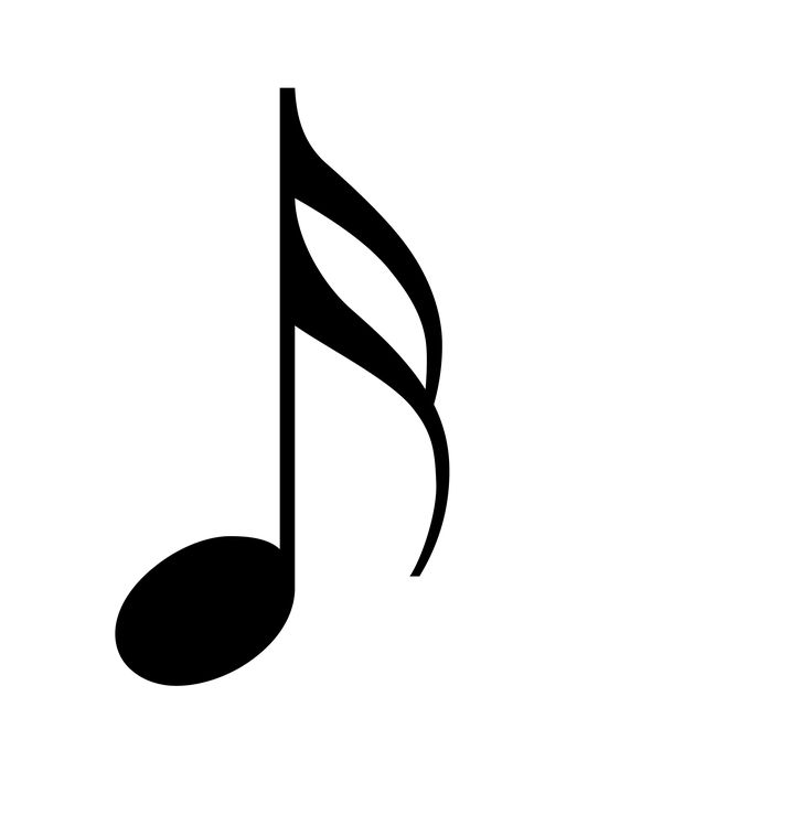 a black and white photo of a musical note