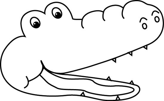 a coloring page with an alligator's head