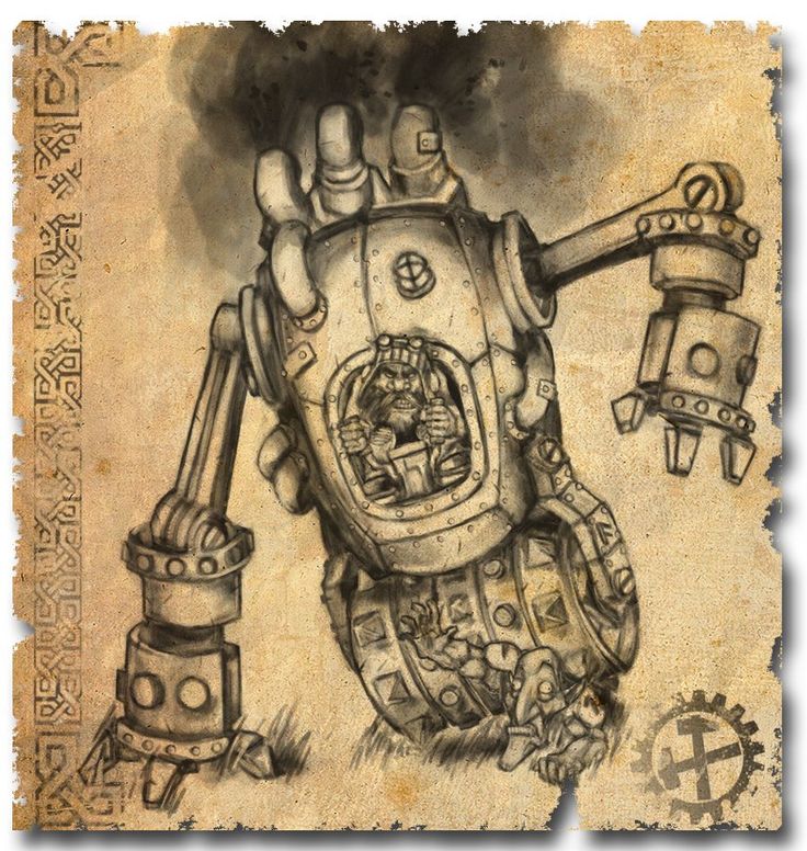 an old drawing of a robot with steam coming out of it