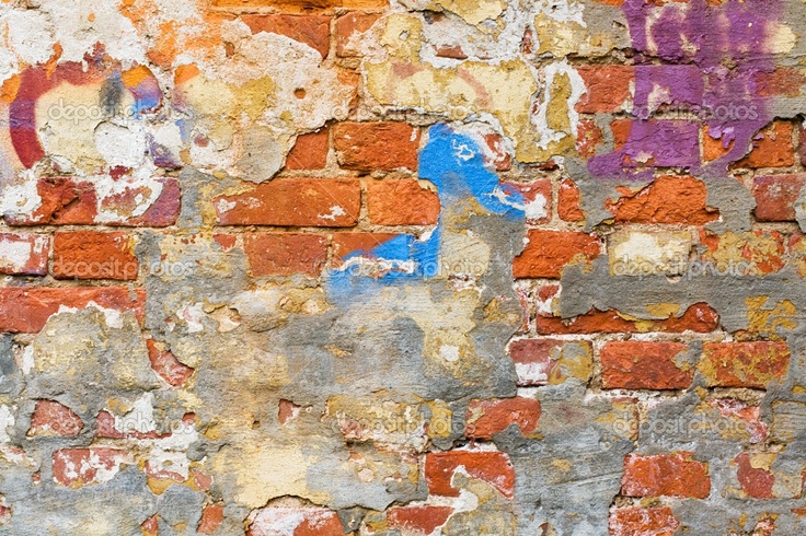 Colored Brick | Painted brick, Painted brick wall, Painting photos