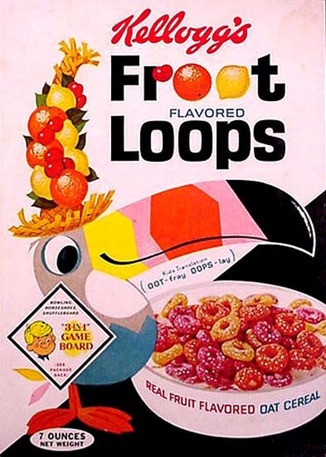 an old cereal box with fruit loops on it