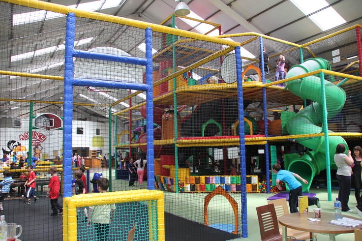 there are many children playing in the indoor play area at monkey maze, which is open for business