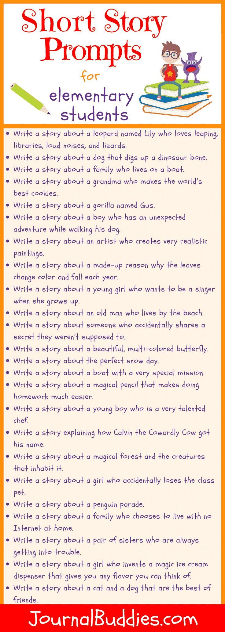 the short story prompts for elementary students