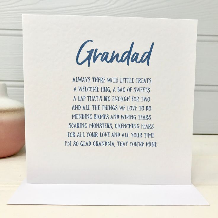 Grandad Card Birthday card For Grandfather Poem for Grandpa Card ...