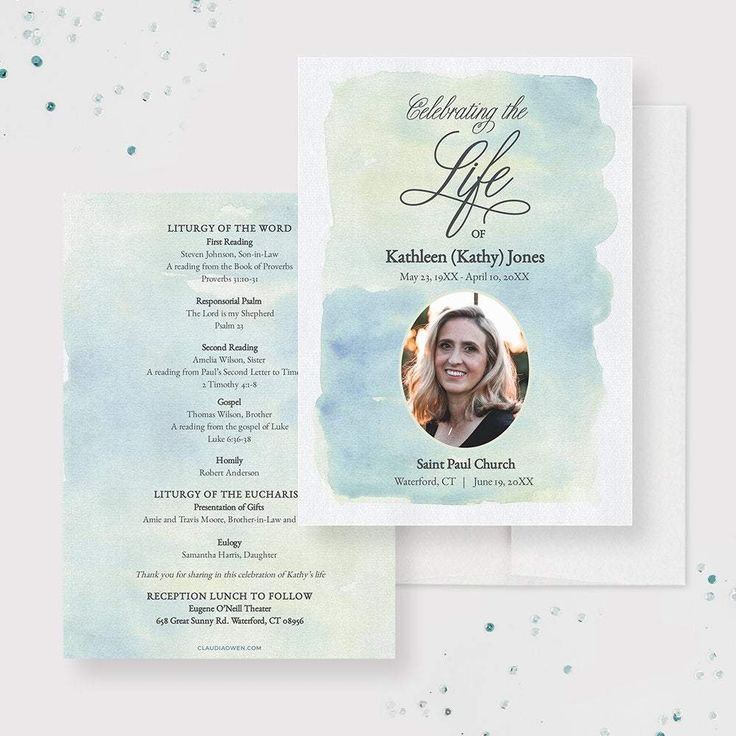 Memorial Service With Photo, Funeral Program Template for Woman ...