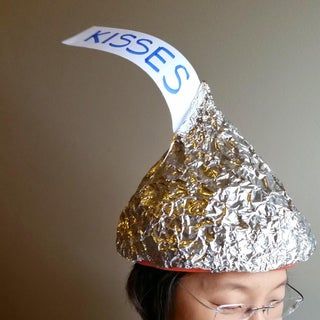 Funny Foil Hershey Kiss Hat : 13 Steps (with Pictures) - Instructables Funny Hats Diy, Hershey Kiss Costume, Funny Christmas Hats, Kiss Costume, Crazy Hat Day, Silly Hats, Funky Hats, Hershey Kiss, Hat Day