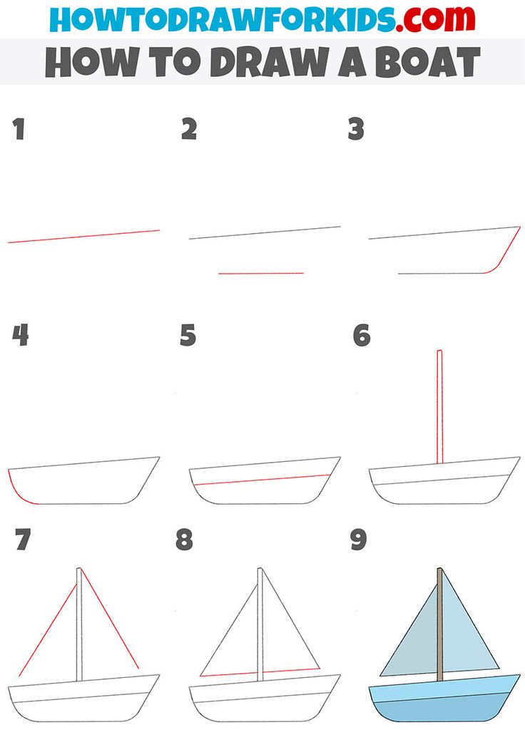 how to draw a boat for kids with step by step instructions on how to draw a boat