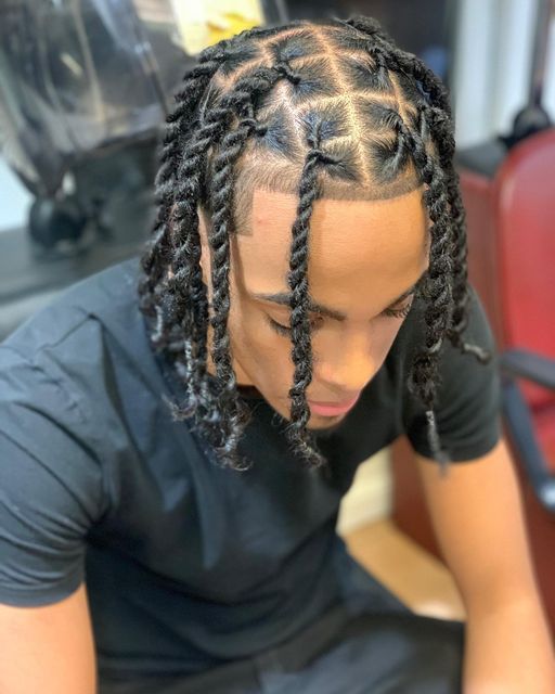 Stud Braid Hairstyles, Men Twist, Braid Locs, Boys Braids, Twist Hair Men, Two Strand Twist Hairstyles, Mens Twists Hairstyles, Hair Twists Black, Sleek Braided Ponytail