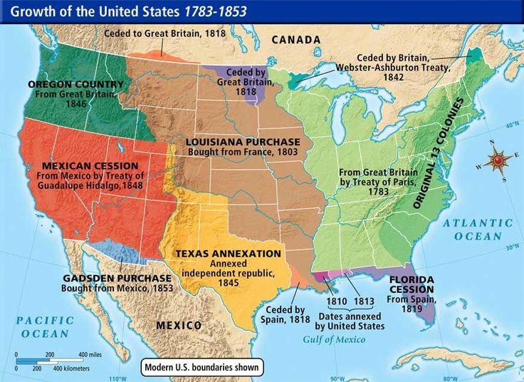 a map of the united states showing which countries were divided by land and water sources