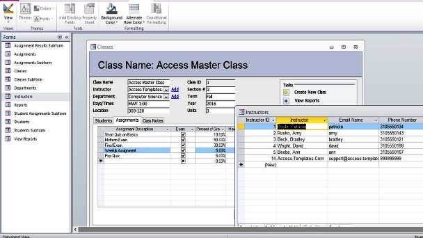 the class name, address and master class screen is displayed in this screenshote