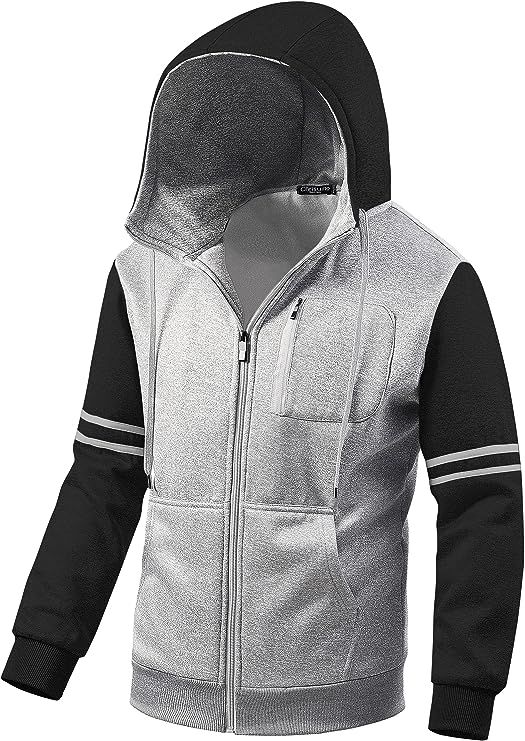 The Men's Soft Fleece Sweatshirt Hoodie is the perfect companion for outdoor activities. Made from 100% polyester, it offers superior warmth and comfort, as well as a lightweight and breathable feel. With its classic hoodie design, it offers a relaxed, casual fit that is perfect for any chill in the air. 100% Polyester Zipper closure Machine Wash ☞Windproof Design: Men's hoodie lightweight jacket Outer fabric has high moisture absorption, breath-ability and quick-drying.Stretchy ribbed cuff and Winter Pea Coat, Winter Knit Hats, Hoodie Green, Mens Stripes, Fleece Sweatshirt, Casual Fit, Winter Knits, Hoodie Design, Lightweight Jacket