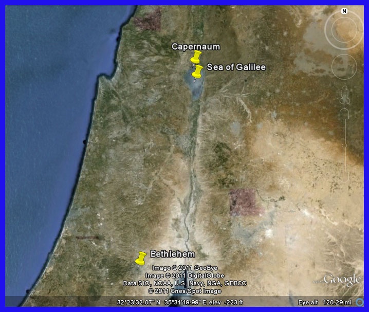 Map of Capernaum and Surrounding Area