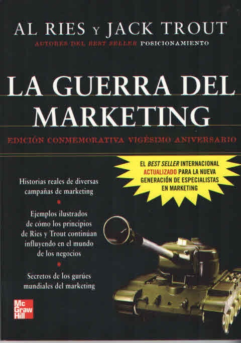 a book cover with an image of a tank and the words la guera del marketing