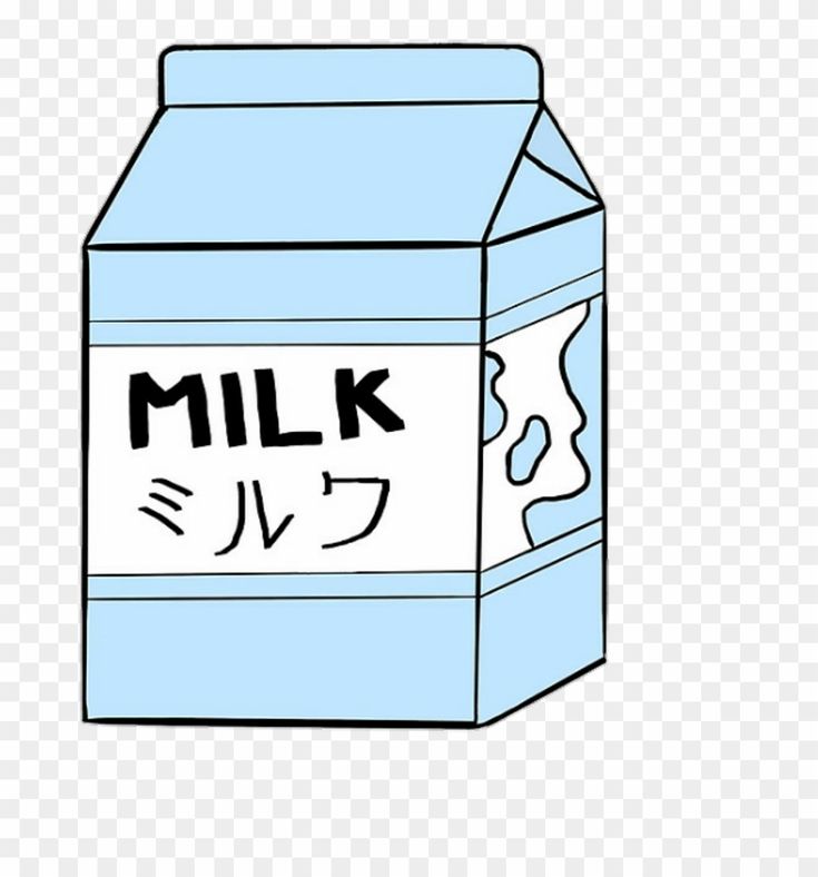 a carton of milk with the word milk written on it, and an image of a