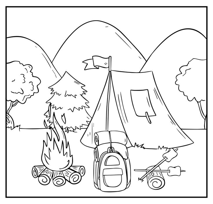 Camping Preschool Unit - 10 Free PDF Printables | Printablee | Coloring ...