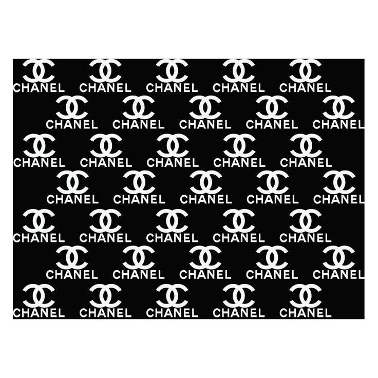 the chanel logo is shown in black and white, as well as several smaller letters