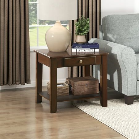 a living room scene with focus on the end table