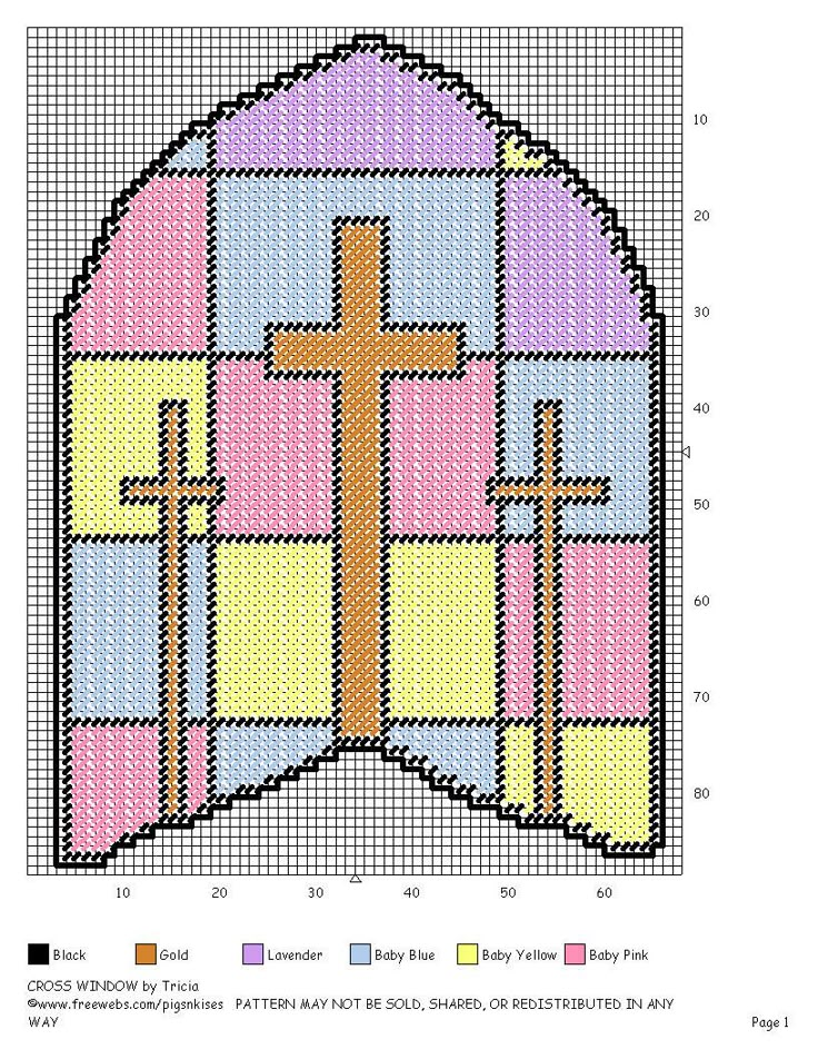 a cross stitched on top of a piece of paper with an image of a church