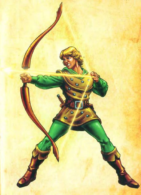 a drawing of a man with a bow and arrow in his hands, holding onto the handle of an arrow