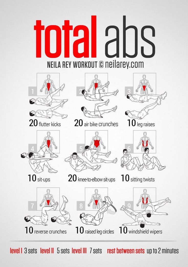 the total abs workout poster shows how to do it in less than 10 minutes or less