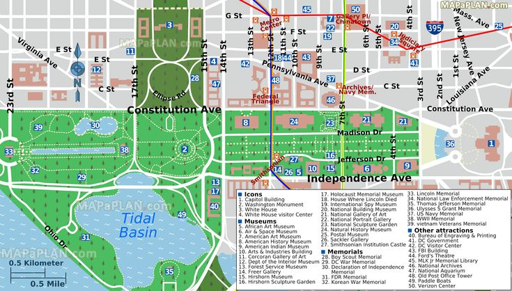 a map showing the location of several parks