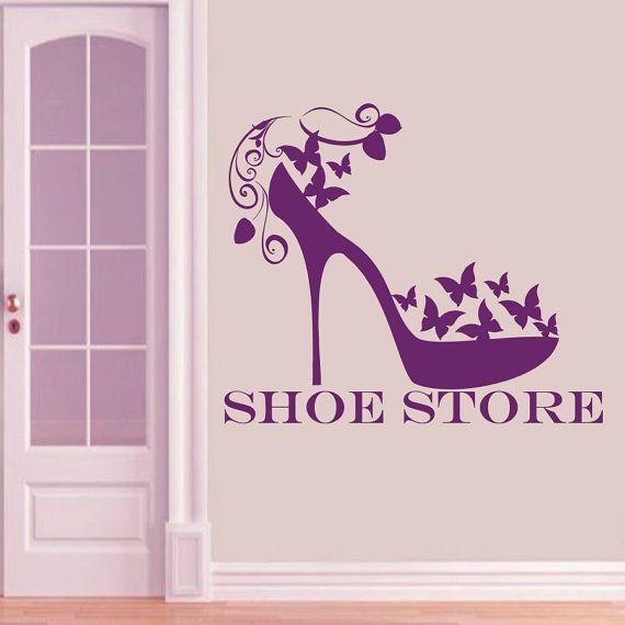 Wall Decals Vinyl Sticker Decal Shoe Store Shop Women's Fashion Shoes ...